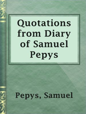 cover image of Quotations from Diary of Samuel Pepys